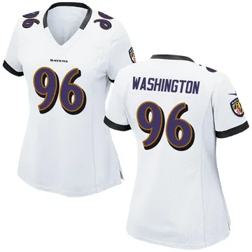 Women's Nike Baltimore Ravens Broderick Washington White Jersey - Game