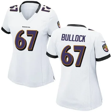 Women's Nike Baltimore Ravens Corey Bullock White Jersey - Game