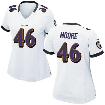 Nick Moore 46 Baltimore Ravens Game Jersey - Purple - Bluefink