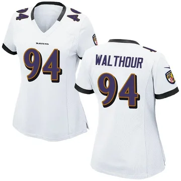 Women's Nike Baltimore Ravens Tramel Walthour White Jersey - Game