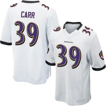 Limited Youth Brandon Carr White Road Jersey - #24 Football Baltimore  Ravens Vapor Untouchable Size S(10-12)