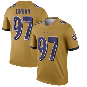 Youth Nike Baltimore Ravens Brent Urban Gold Inverted Jersey - Legend