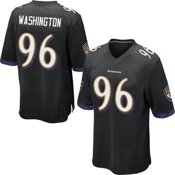 Youth Nike Baltimore Ravens Broderick Washington Black Jersey - Game