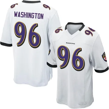 Youth Nike Baltimore Ravens Broderick Washington White Jersey - Game