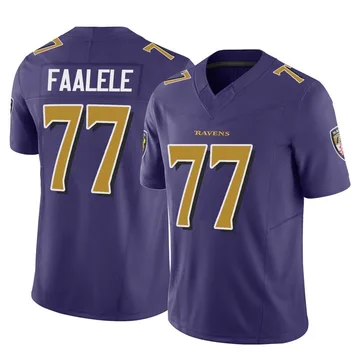 Daniel Faalele Baltimore Ravens Women's Black Name & Number Logo Slim Fit T- Shirt 