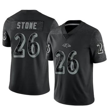 Geno Stone Baltimore Ravens Men's Black Name & Number Logo T-Shirt 