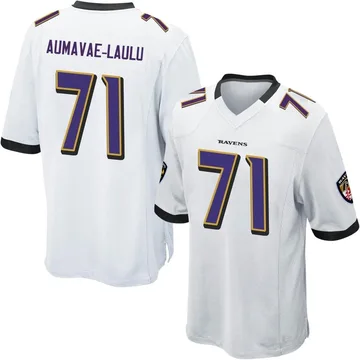 Youth Nike Baltimore Ravens Malaesala Aumavae-Laulu White Jersey - Game