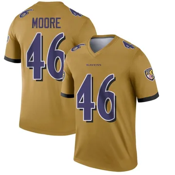 Nick Moore 46 Baltimore Ravens Game Jersey - Purple - Bluefink