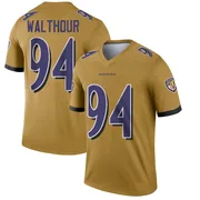 Youth Nike Baltimore Ravens Tramel Walthour Gold Inverted Jersey - Legend