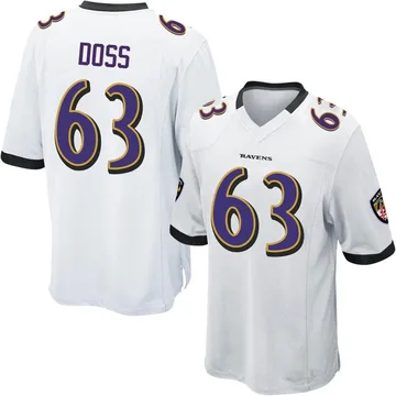 Tykeem Doss Men's Nike White Baltimore Ravens Custom Game Jersey Size: 3XL